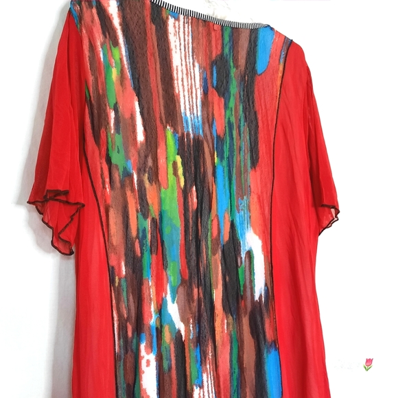 PAPA ๐ Vancouver, Artsy A-Line Dress, Tunic, Short Sleeves - Picture 6 of 8